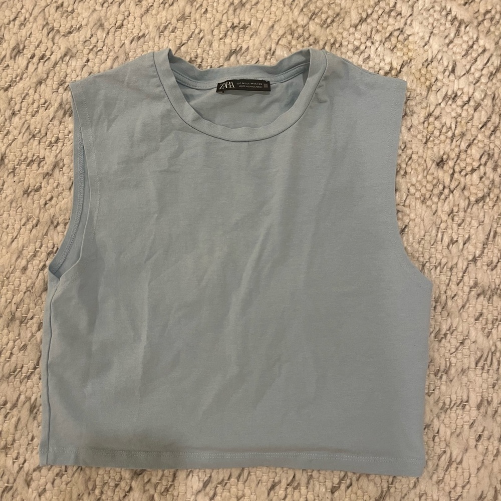 Zara Cotton Blend Top Muscle Tank